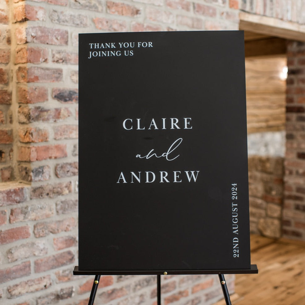 Black & White Wedding Venue Signs