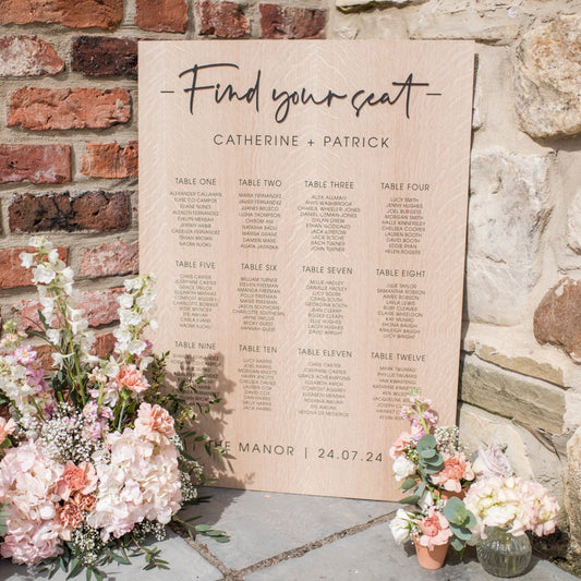 Rustic Chic Wedding Table Plan