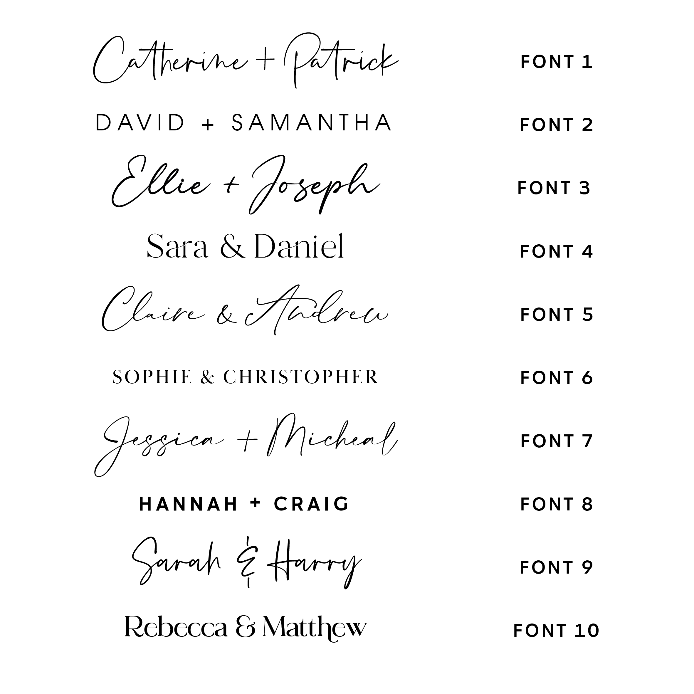 Personalised Minimalistic Wedding Signs